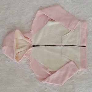 Gymboree Off White And Pink Sherpa Swestshirt Hoodie Girls Size Medium 7/8